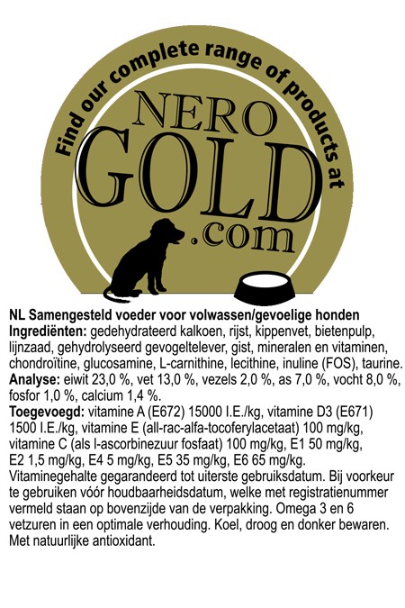 Nero Gold Hond Sensitive